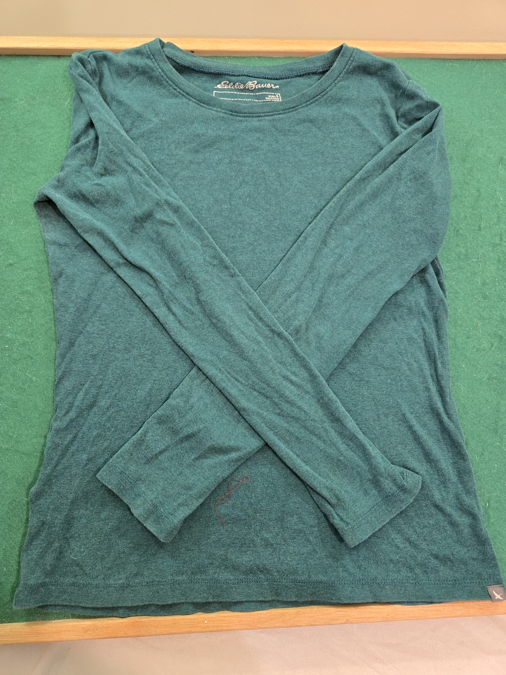 Eddie Bauer Teal Green Long-Sleeve Crewneck Shirt